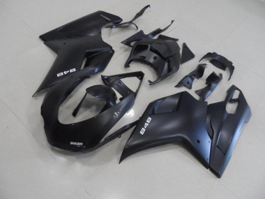 2007-2012 Matte Black with White 848 Ducati 848 1098 1198 Motorcycle Fairings Canada