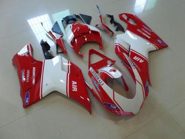 2007-2012 Red and White Air Ducati 848 1098 1198 Motorcycle Fairings Canada