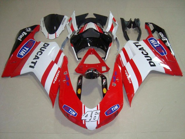 2007-2012 Red White 46 Ducati 848 1098 1198 Motorcycle Fairings Canada